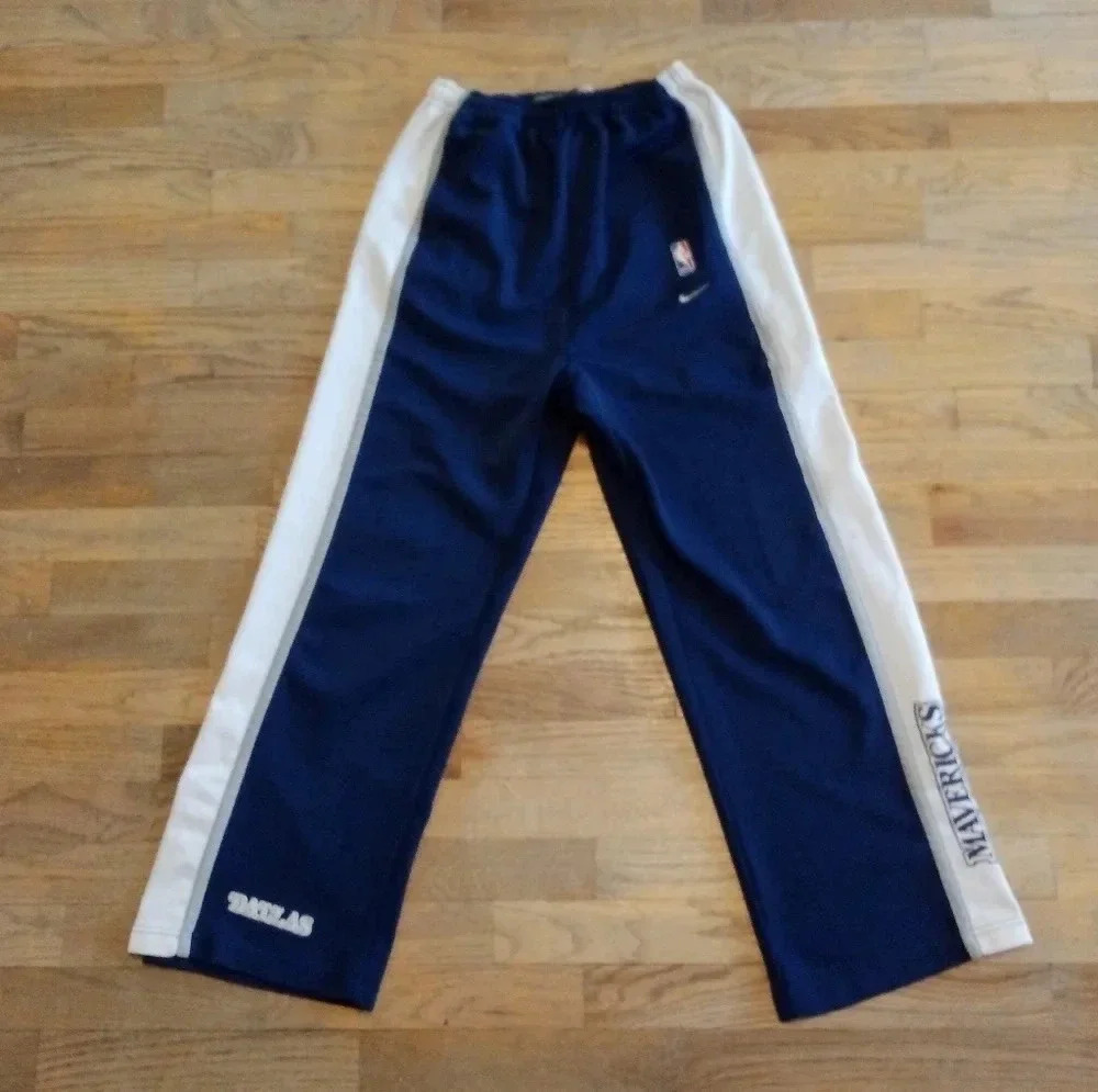 Vintage Nike 87 Rewind NBA Dallas Mavericks Warm Up Pants Retro Men's Size Large